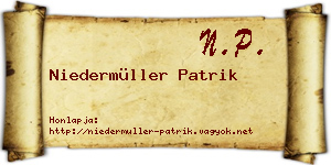 Niedermüller Patrik névjegykártya